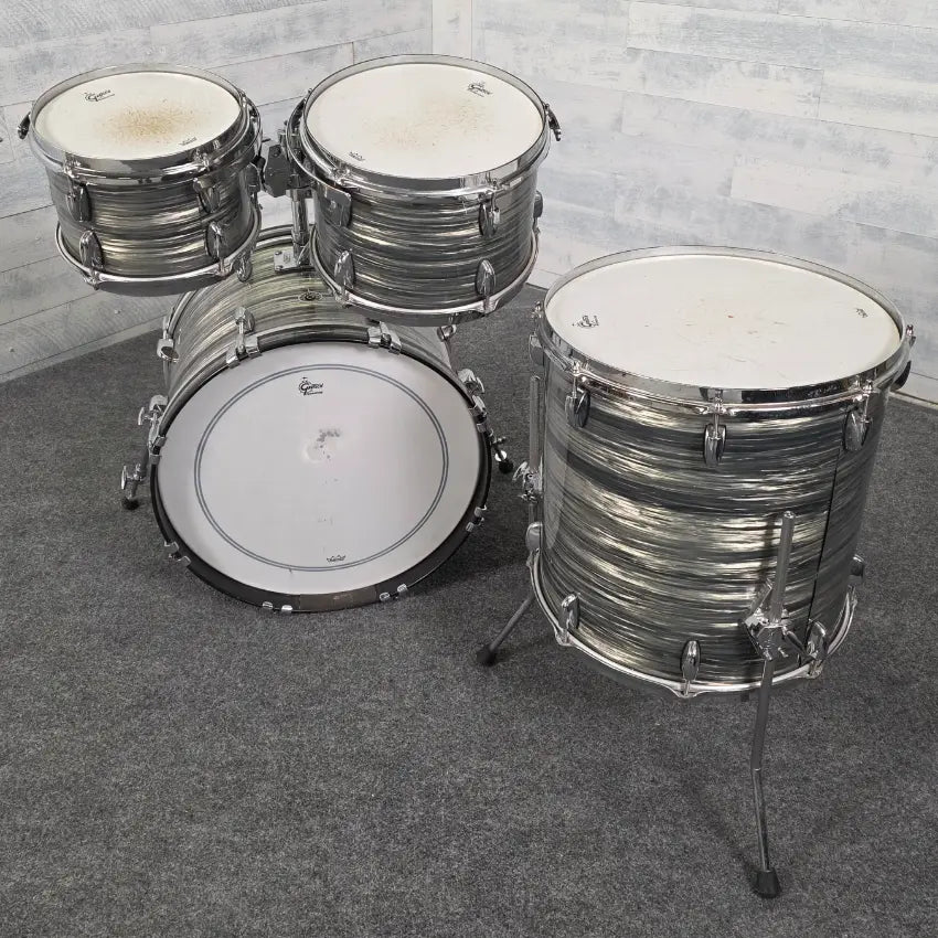 Used Gretsch Brooklyn 4pc Drum Set Grey Oyster - Good - Drum Center Of Portsmouth