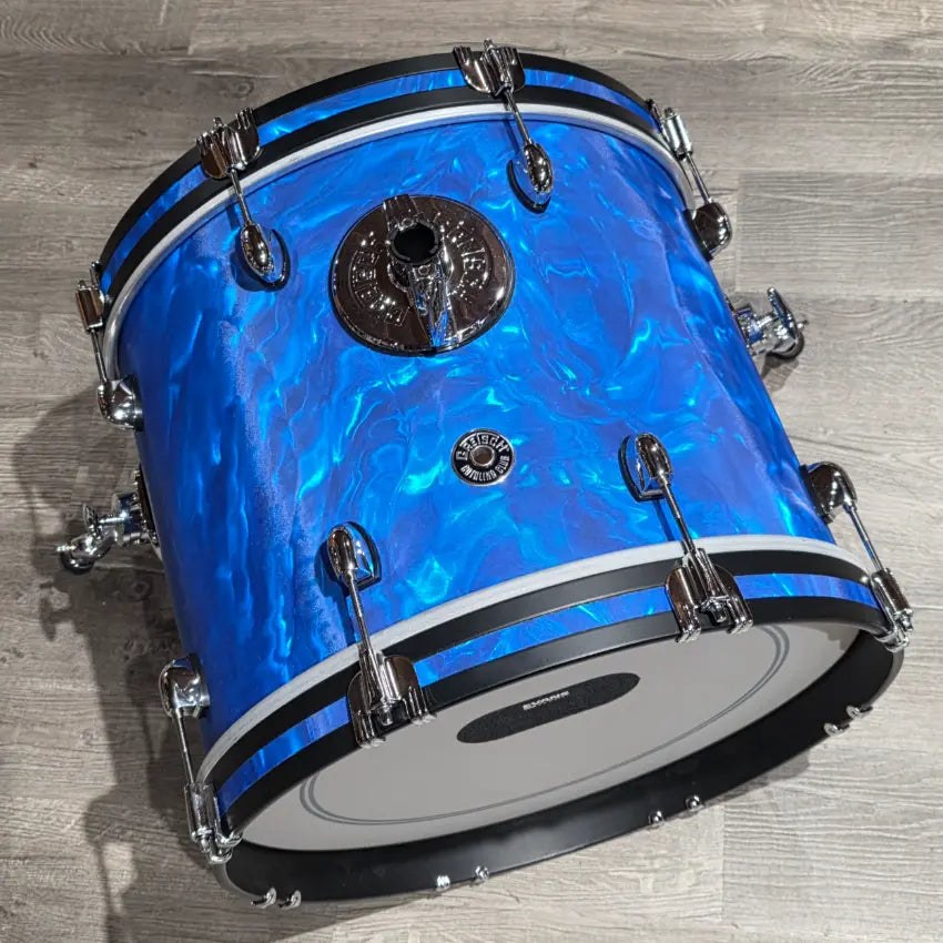 Used Gretsch Catalina Club 4pc Drum Set Blue Satin Flame - Very Good - Drum Center Of Portsmouth