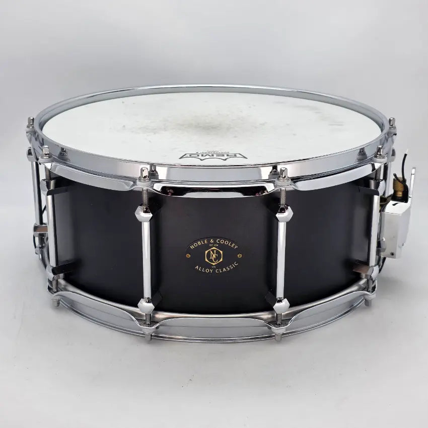 Used Noble & Cooley Alloy Classic Snare Drum Black w/Chrome Hw - Very Good - Drum Center Of Portsmouth