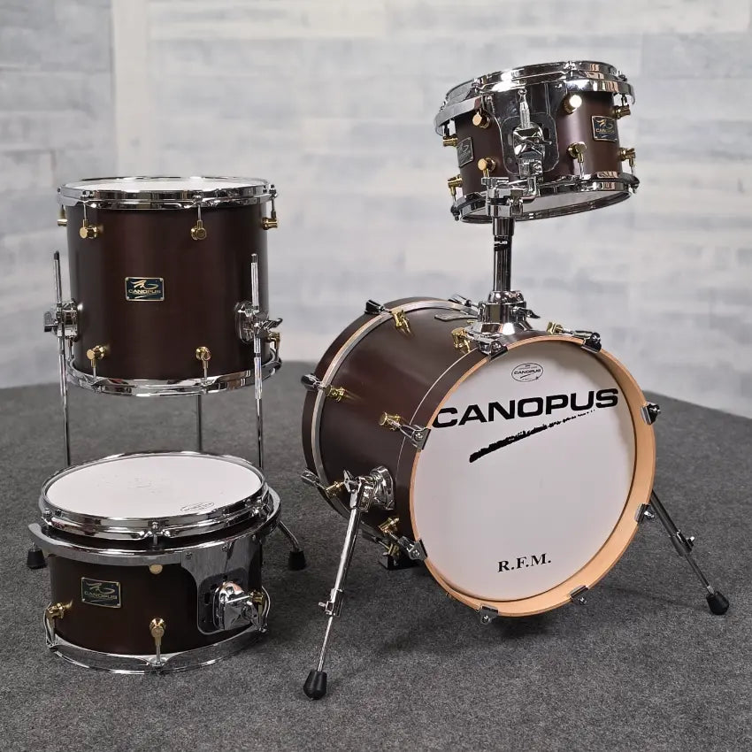 Used Canopus RFM Club 4pc Drum Set Bitter Brown Oil - Good - Drum Center Of Portsmouth