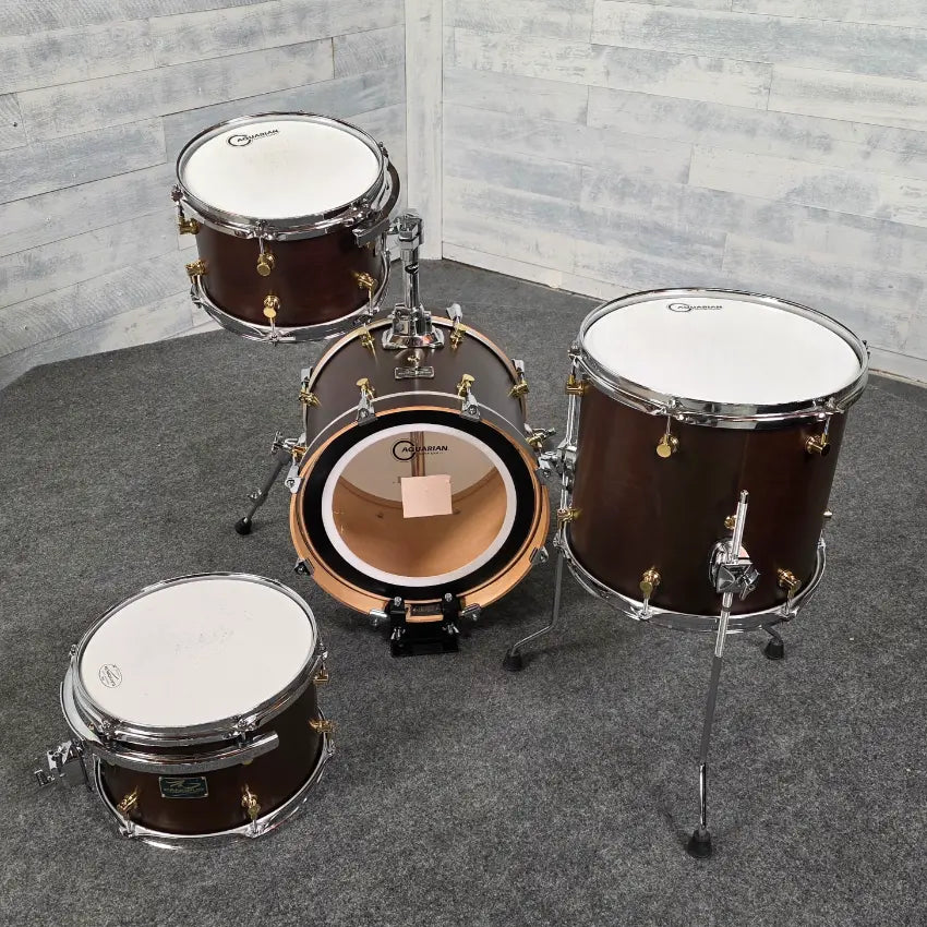 Used Canopus RFM Club 4pc Drum Set Bitter Brown Oil - Good - Drum Center Of Portsmouth