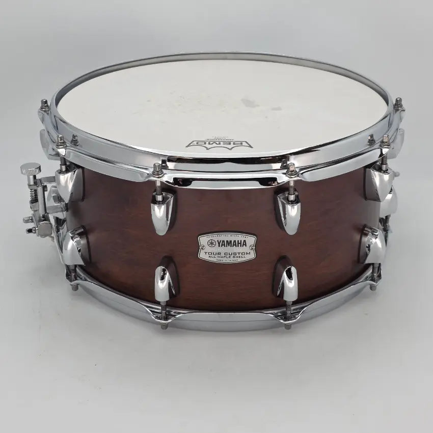 Used Yamaha Tour Custom Maple Snare Drum 14x6.5 Chocolate Satin - Very Good - Drum Center Of Portsmouth