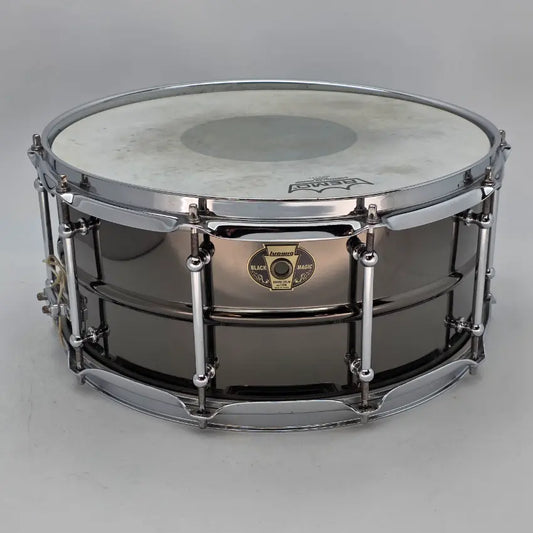 Used Ludwig Black Magic Brass Snare Drum 14x6.5 w/ Chrome HW - Good - Drum Center Of Portsmouth