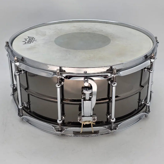 Used Ludwig Black Magic Brass Snare Drum 14x6.5 w/ Chrome HW - Good - Drum Center Of Portsmouth