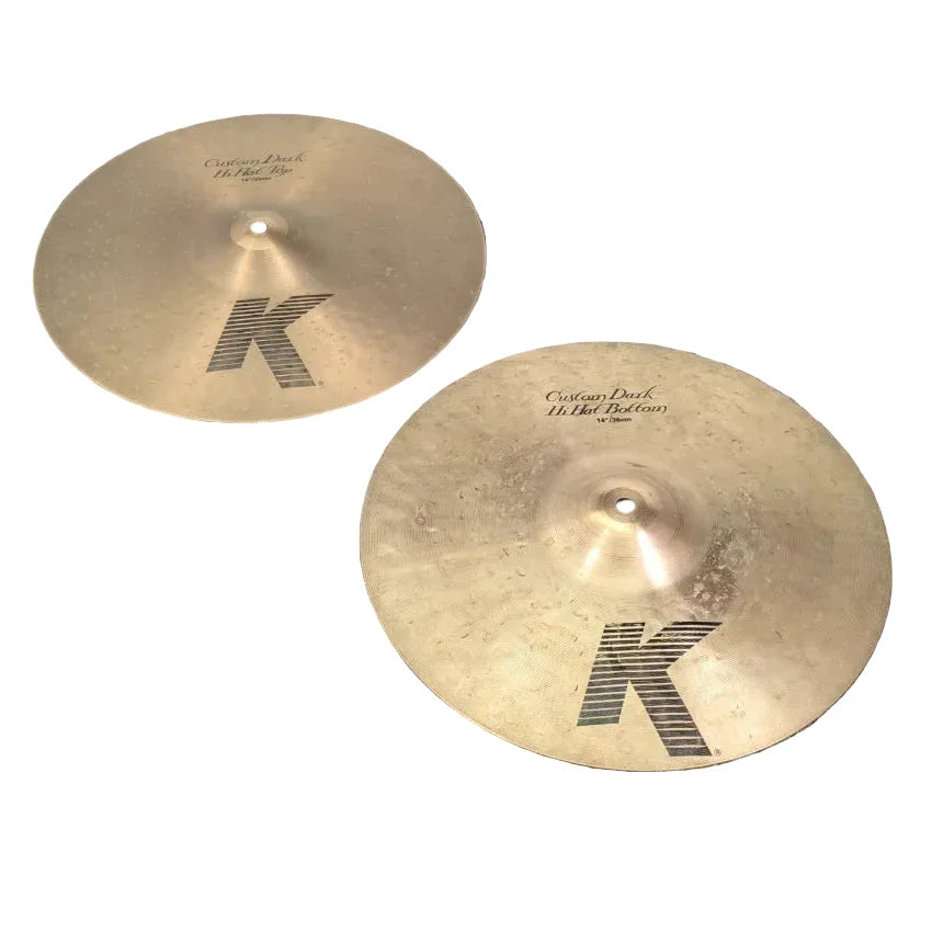 Used Zildjian K Custom Dark Hi Hat Cymbals 14" - Good - Drum Center Of Portsmouth