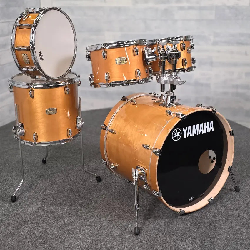 Used Yamaha Stage Custom 5pc Drum Set Natural Wood - Very Good - Drum Center Of Portsmouth