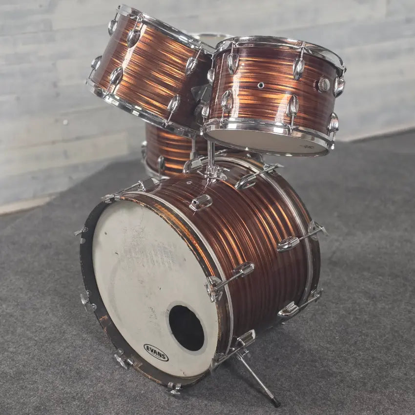 Used Vintage 4pc MIJ Stencil Drum Set Tiger Oyster - Good - Drum Center Of Portsmouth