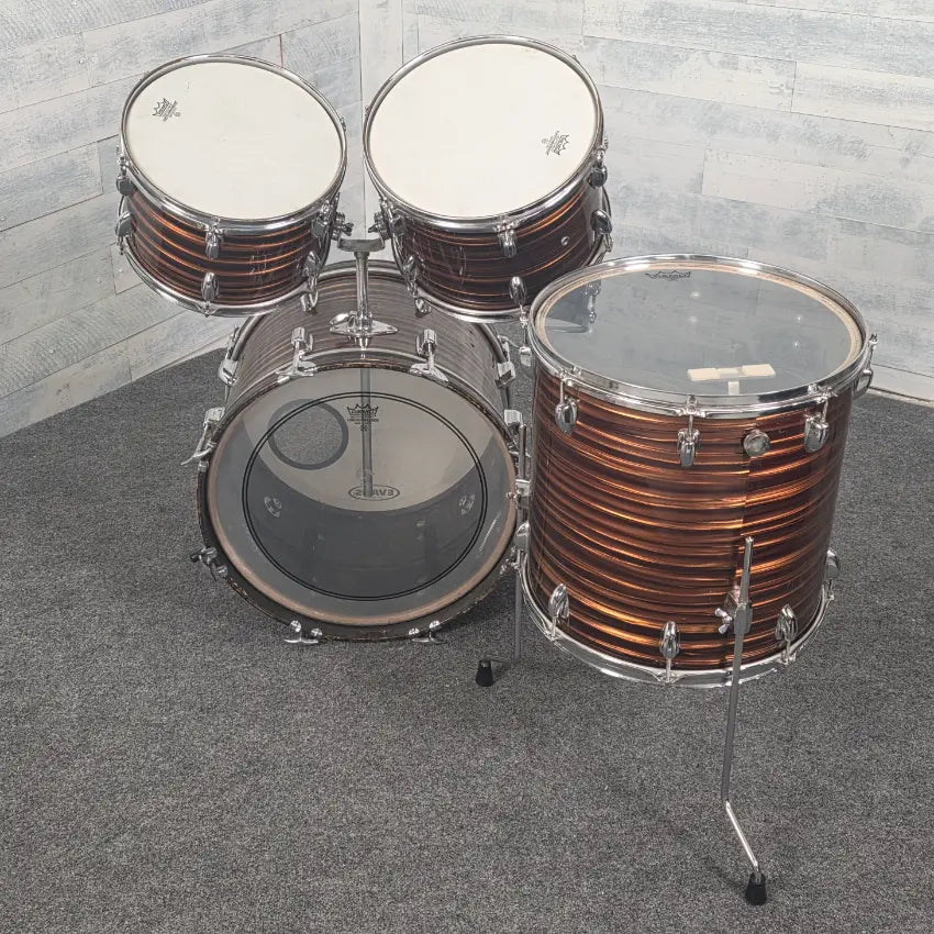 Used Vintage 4pc MIJ Stencil Drum Set Tiger Oyster - Good - Drum Center Of Portsmouth
