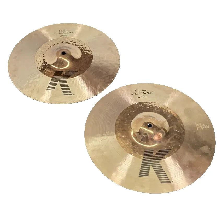 Used Zildjian K Custom Hybrid Hi Hat Cymbals 14 - Very Good - Drum Center Of Portsmouth