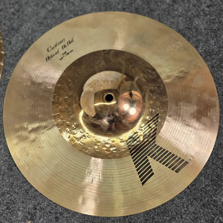 Used Zildjian K Custom Hybrid Hi Hat Cymbals 14 - Very Good - Drum Center Of Portsmouth