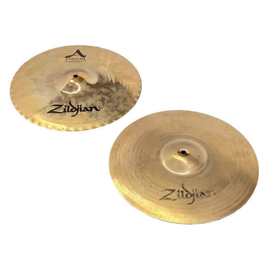 Used Zildjian A Custom Mastersound Hi Hat Cymbals 14 - Good - Drum Center Of Portsmouth