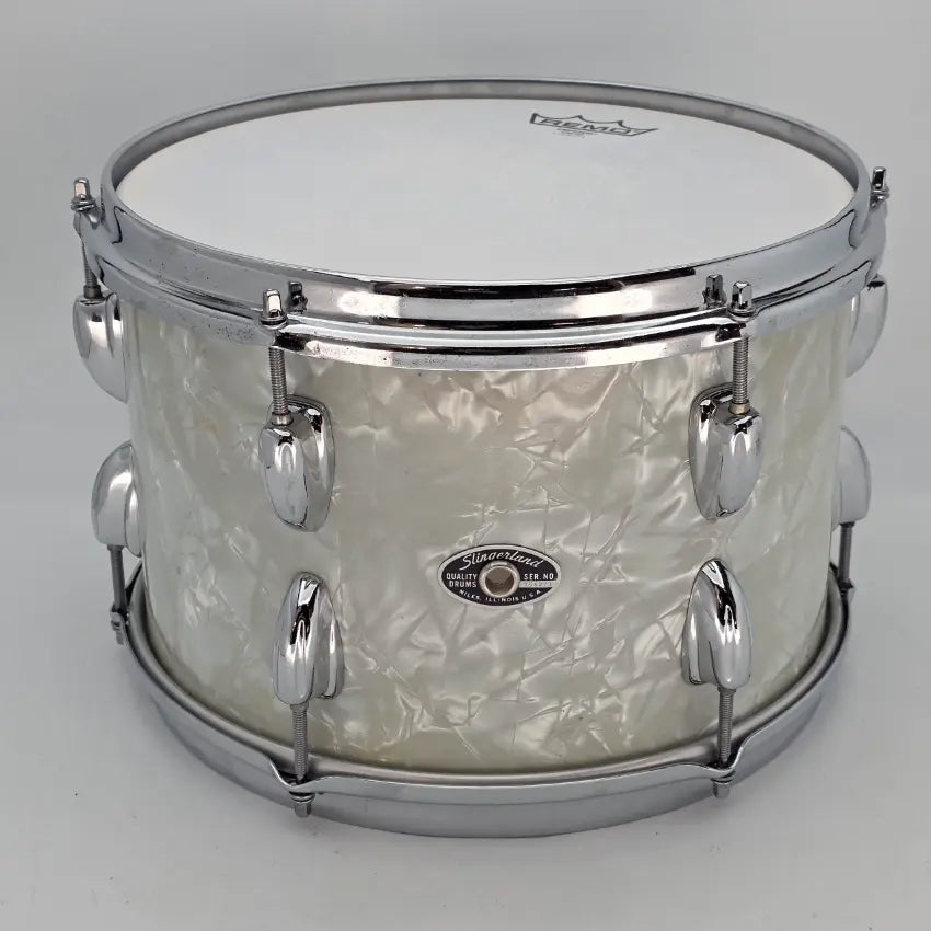 Used Vintage 70s Slingerland Rack Tom White Marine Pearl 12x8 - Good - Drum Center Of Portsmouth