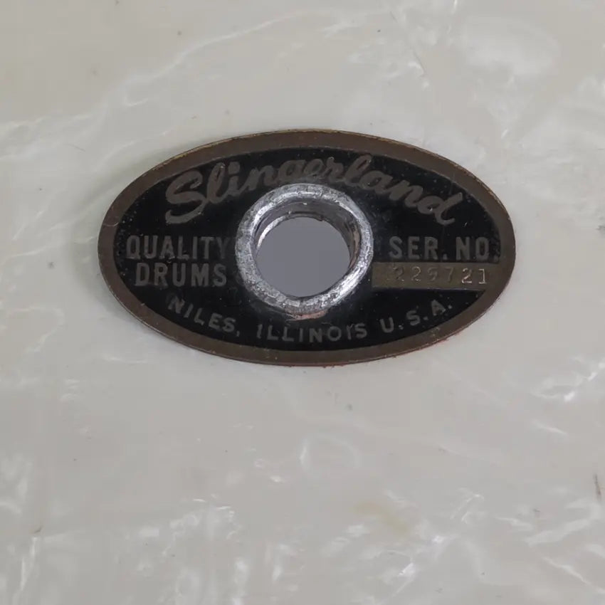 Used Vintage 60s Slingerland Bass Drum White Marine Pearl 20x14 - Good - Drum Center Of Portsmouth