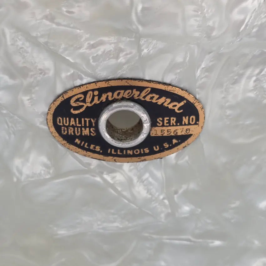 Used Vintage Slingerland Tom White Marine Pearl 12x8 - Good - Drum Center Of Portsmouth