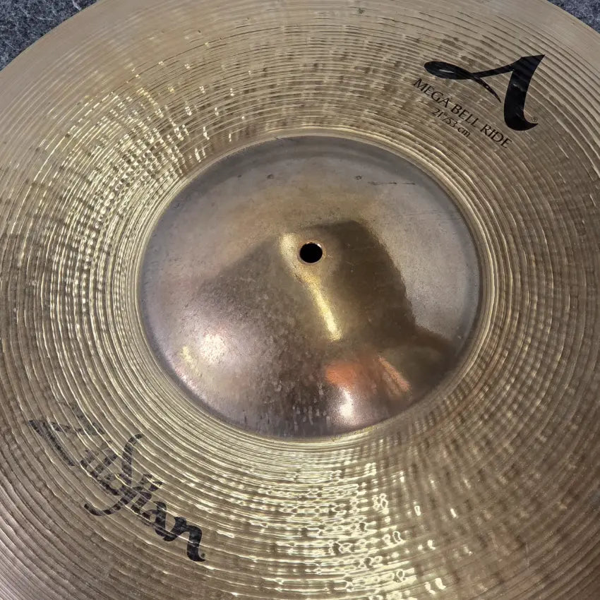 Used Zildjian A Mega Bell Ride Cymbal 21" Brilliant - Good - Drum Center Of Portsmouth