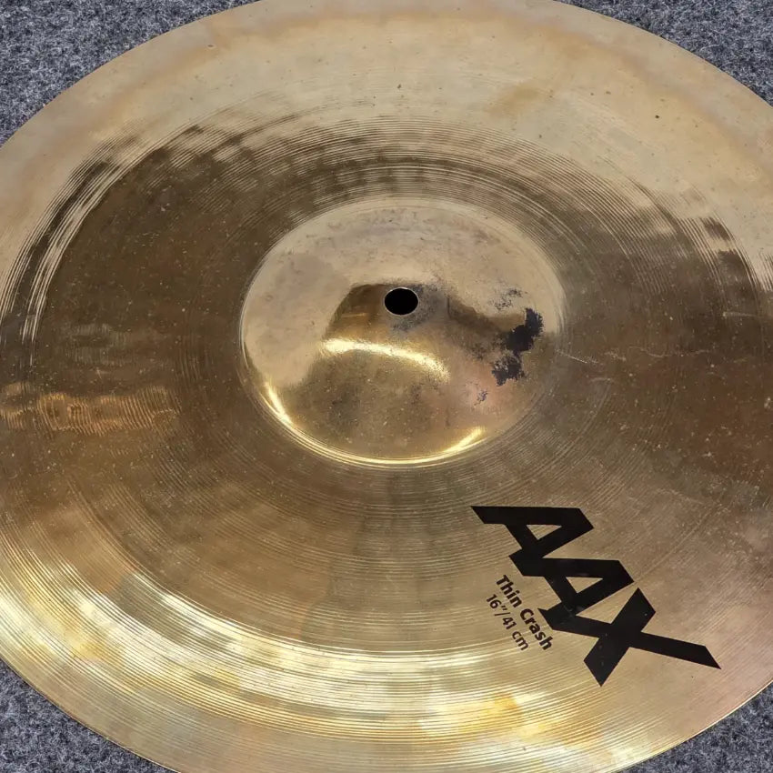 Used Sabian AAX Thin Crash Cymbal 16" Brilliant - Very Good - Drum Center Of Portsmouth