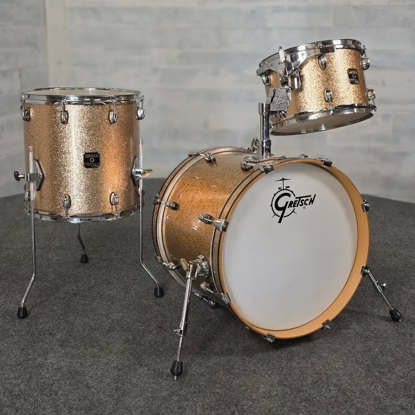 Used Gretsch Catalina Club 3pc Drum Set Champagne Sparkle - Good - Drum Center Of Portsmouth