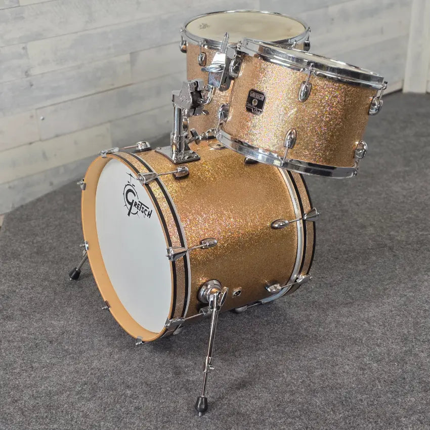 Used Gretsch Catalina Club 3pc Drum Set Champagne Sparkle - Good - Drum Center Of Portsmouth