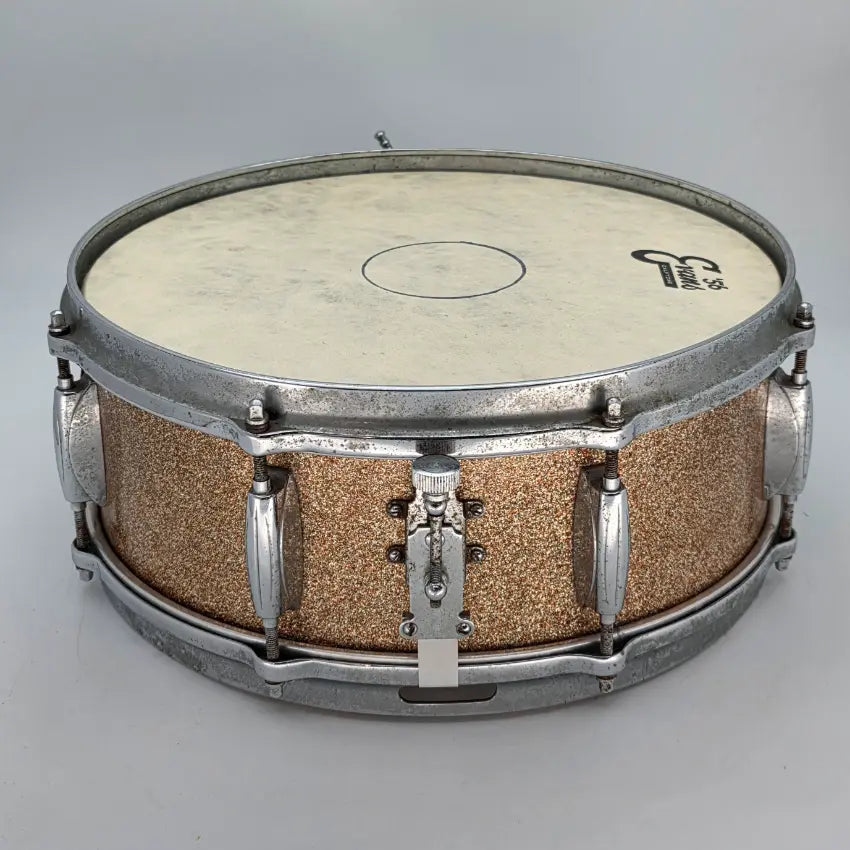 Used Vintage Gretsch Snare Drum 14x5.5 Champagne Sparkle - Fair - Drum Center Of Portsmouth