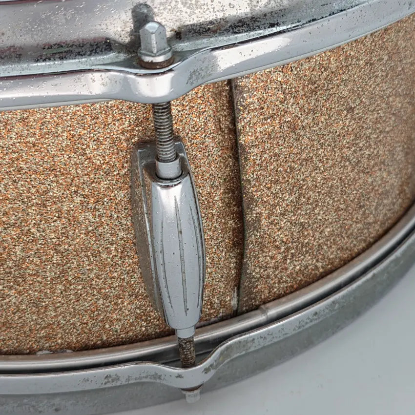 Used Vintage Gretsch Snare Drum 14x5.5 Champagne Sparkle - Fair - Drum Center Of Portsmouth