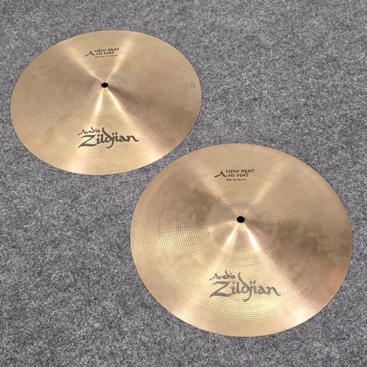 Used Zildjian A New Beat Hi Hat Cymbals 14" - Very Good - Drum Center Of Portsmouth