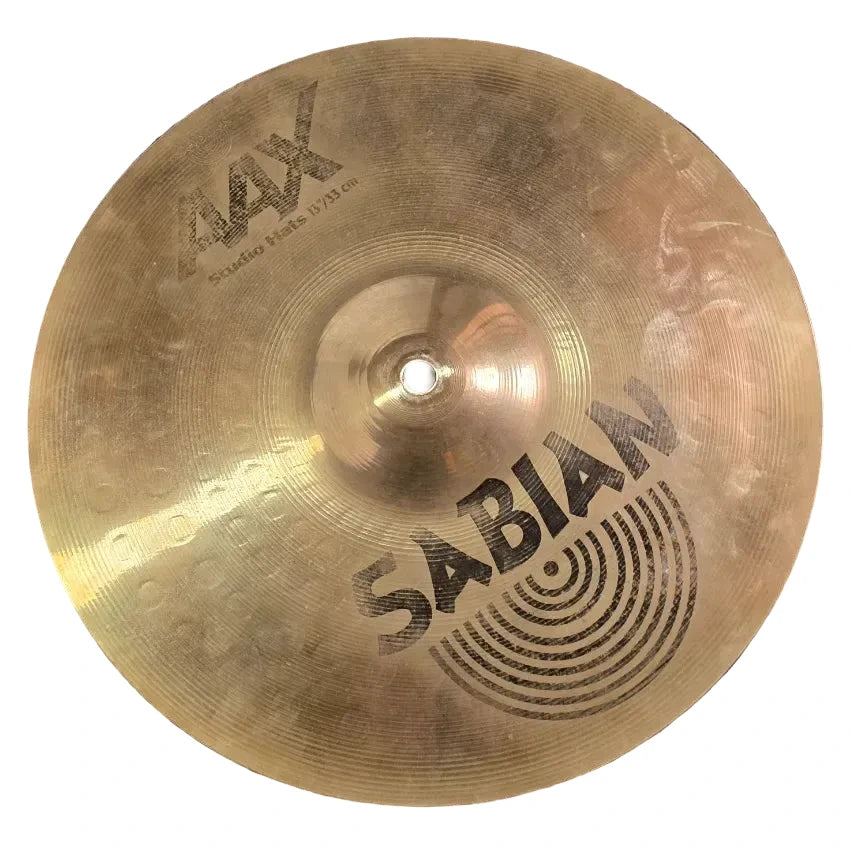 Used Sabian AAX Studio Hi Hat Cymbals 13" Brilliant - Good - Drum Center Of Portsmouth