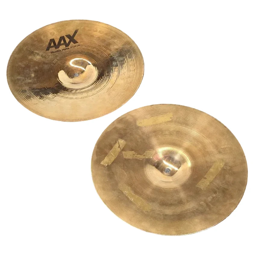 Used Sabian AAX Studio Hi Hat Cymbals 13" Brilliant - Good - Drum Center Of Portsmouth