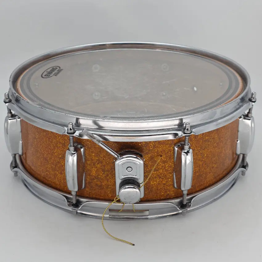 Used Vintage MIJ US Mercury Snare Drum 14x5.5 Gold Sparkle - Fair - Drum Center Of Portsmouth