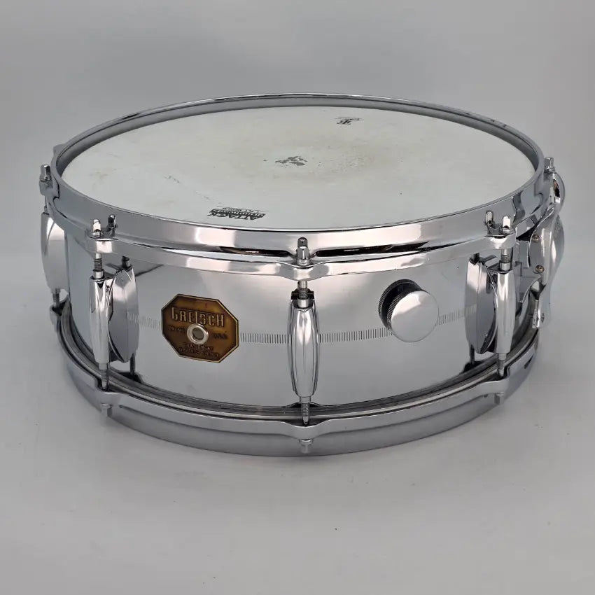 Used Vintage Gretsch 4160 COB Snare Drum 14x5 -- Early 70s Stop Sign Badge - Very Good - Drum Center Of Portsmouth