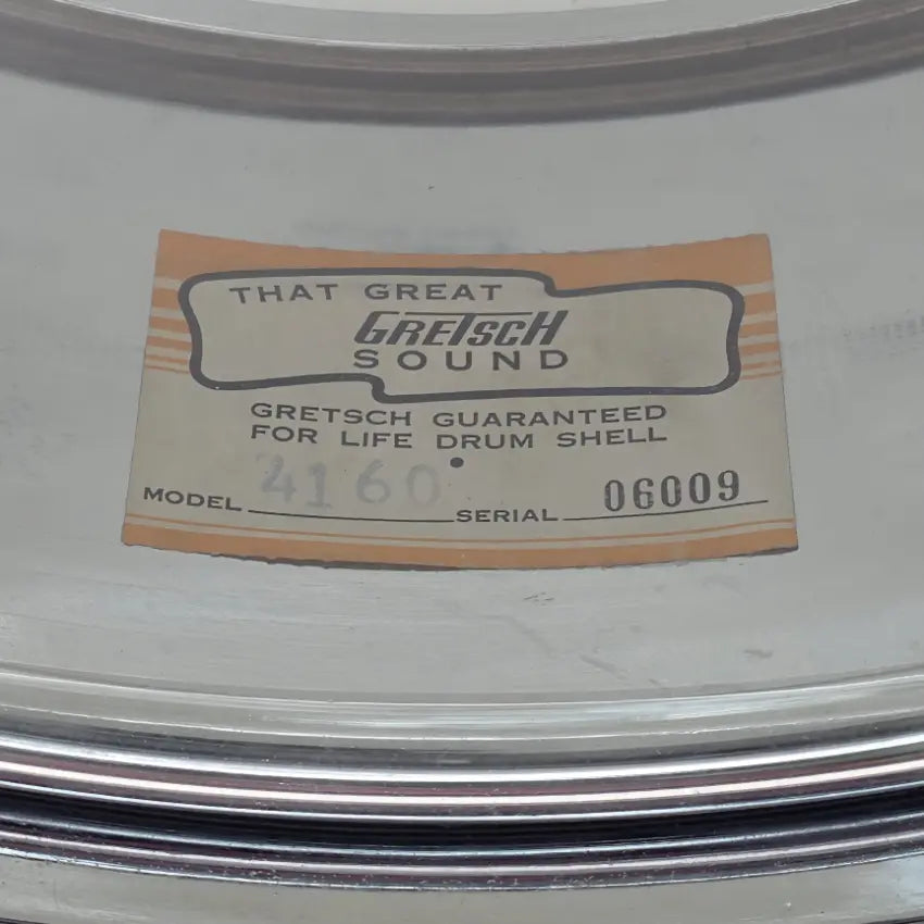 Used Vintage Gretsch 4160 COB Snare Drum 14x5 -- Early 70s Stop Sign Badge - Very Good - Drum Center Of Portsmouth