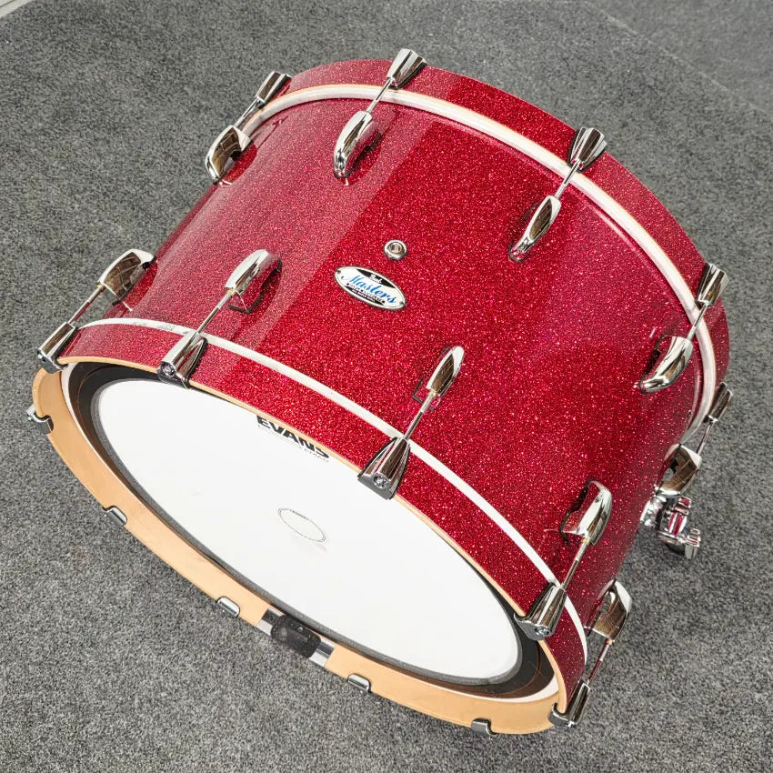 Used Pearl Masters Maple Complete 3pc Drum Set Vermilion Sparkle - Very Good - Drum Center Of Portsmouth