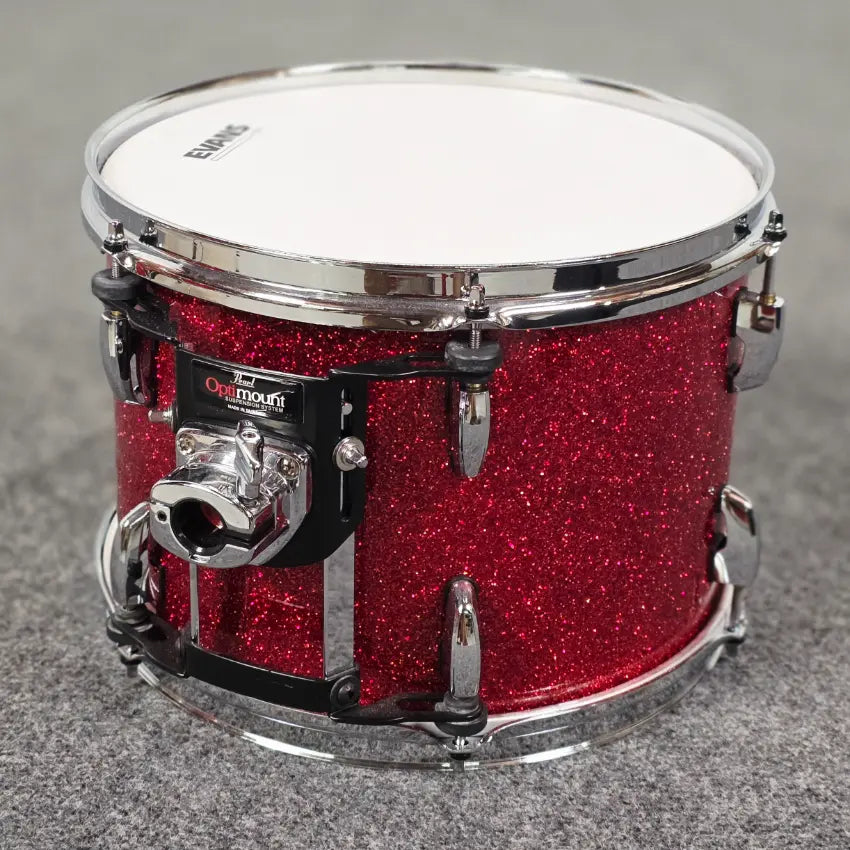Used Pearl Masters Maple Complete 3pc Drum Set Vermilion Sparkle - Very Good - Drum Center Of Portsmouth