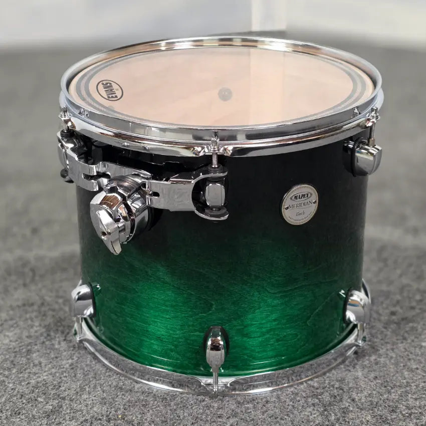 Used Mapex Meridian Birch 7pc Drum Set Black Forest Green Fade Lacquer - Very Good - Drum Center Of Portsmouth