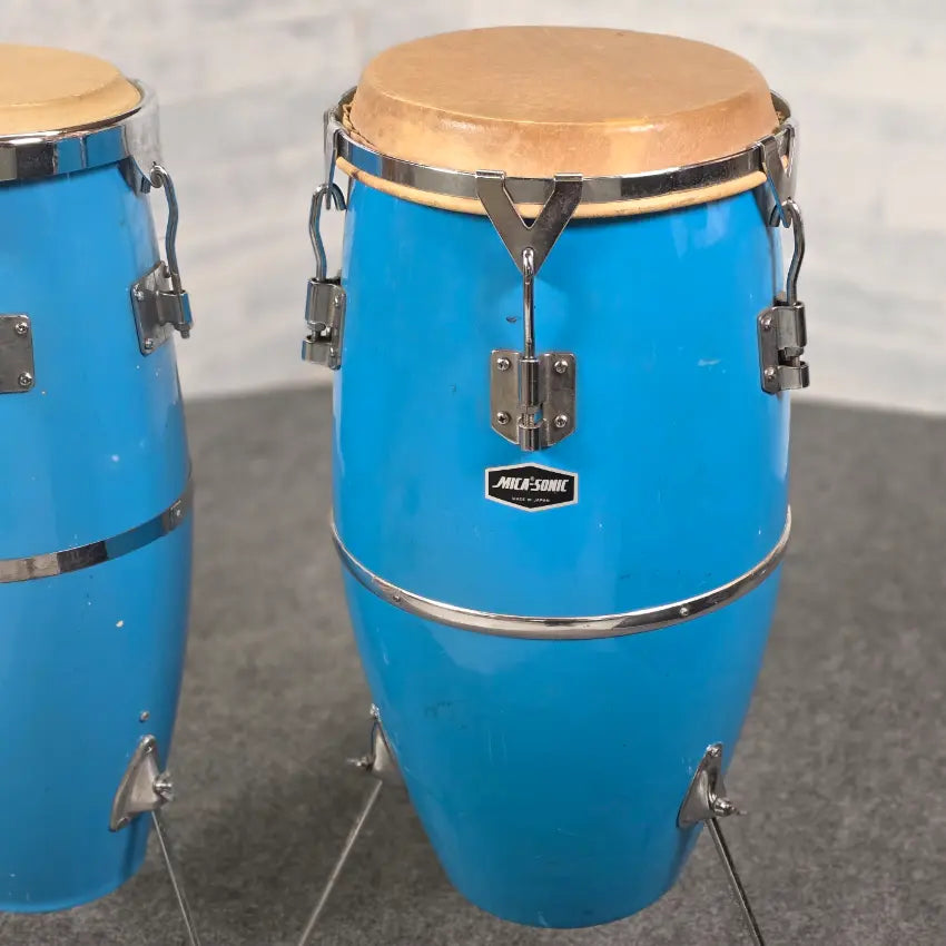 Used Vintage Mica-Sonic Congas Robins Egg Blue - Fair - Drum Center Of Portsmouth