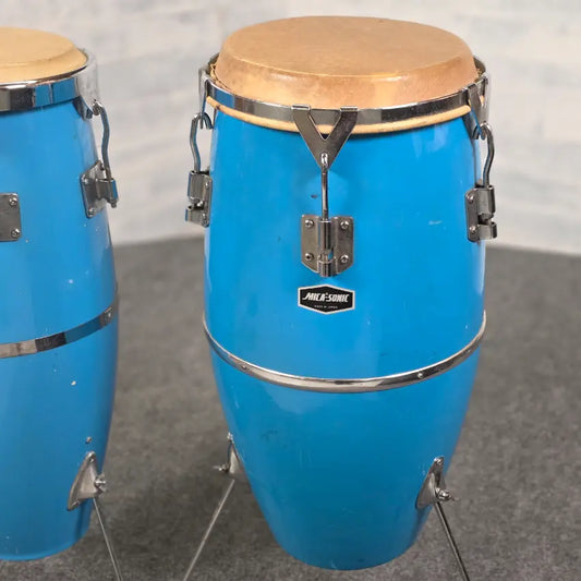 Used Vintage Mica-Sonic Congas Robins Egg Blue - Fair - Drum Center Of Portsmouth