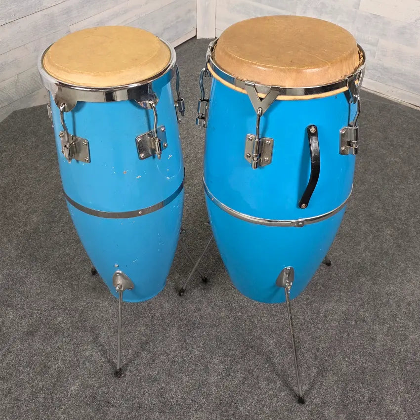 Used Vintage Mica-Sonic Congas Robins Egg Blue - Fair - Drum Center Of Portsmouth