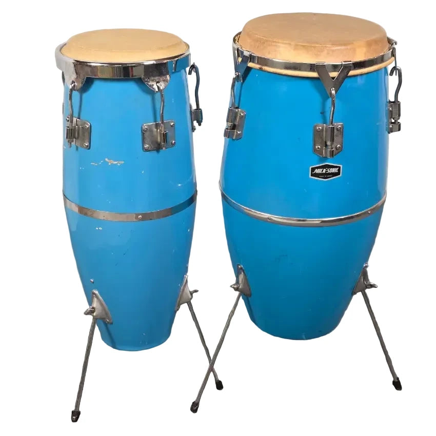 Used Vintage Mica-Sonic Congas Robins Egg Blue - Fair - Drum Center Of Portsmouth