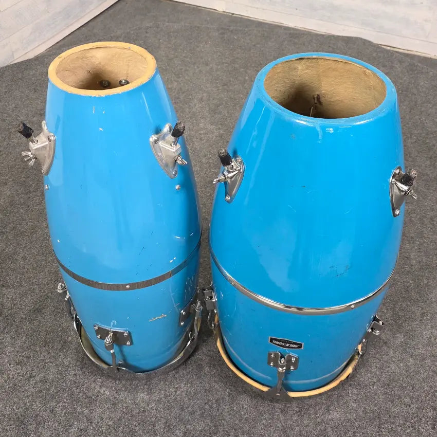 Used Vintage Mica-Sonic Congas Robins Egg Blue - Fair - Drum Center Of Portsmouth