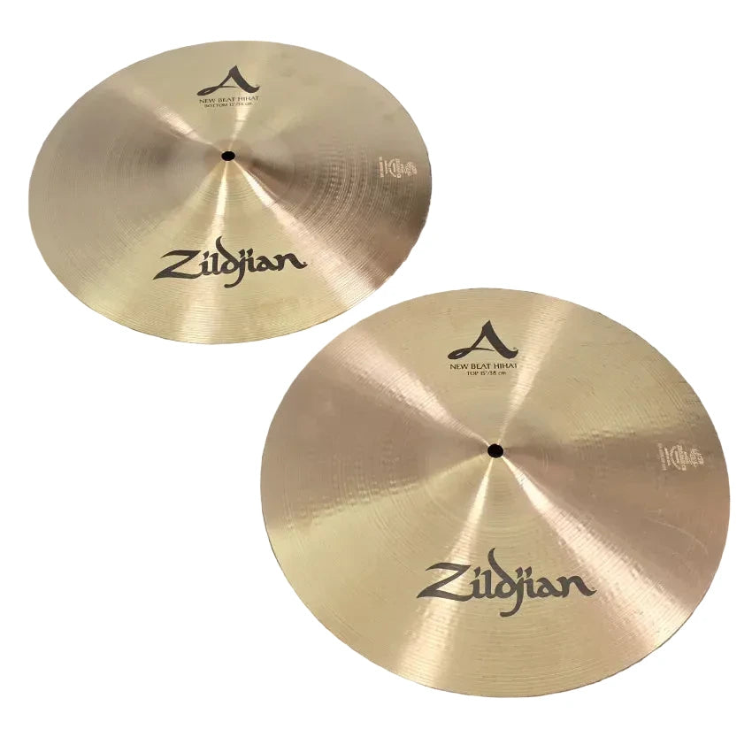 Used Zildjian A New Beat Hi Hat Cymbals 15" - Very Good - Drum Center Of Portsmouth
