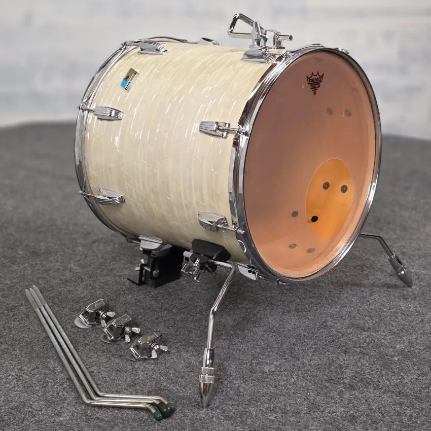Used Vintage Ludwig Maple Floor Tom/Bass Drum 16x16 White Pearl - Very Good - Drum Center Of Portsmouth