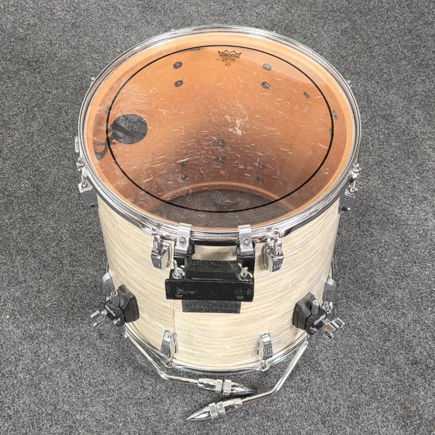 Used Vintage Ludwig Maple Floor Tom/Bass Drum 16x16 White Pearl - Very Good - Drum Center Of Portsmouth