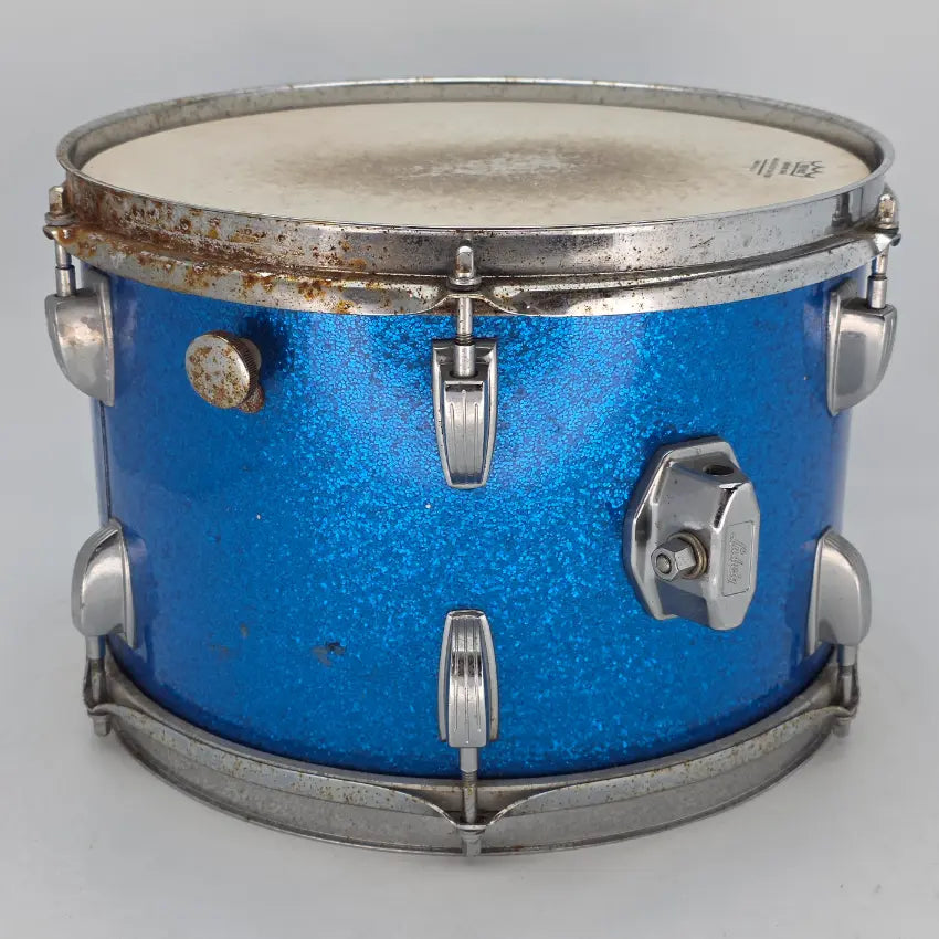 Used Vintage Ludwig Tom 12x8 Blue Sparkle - Fair - Drum Center Of Portsmouth