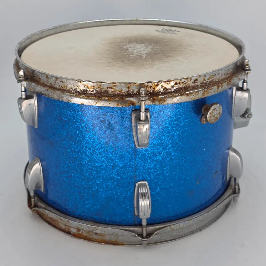 Used Vintage Ludwig Tom 12x8 Blue Sparkle - Fair - Drum Center Of Portsmouth