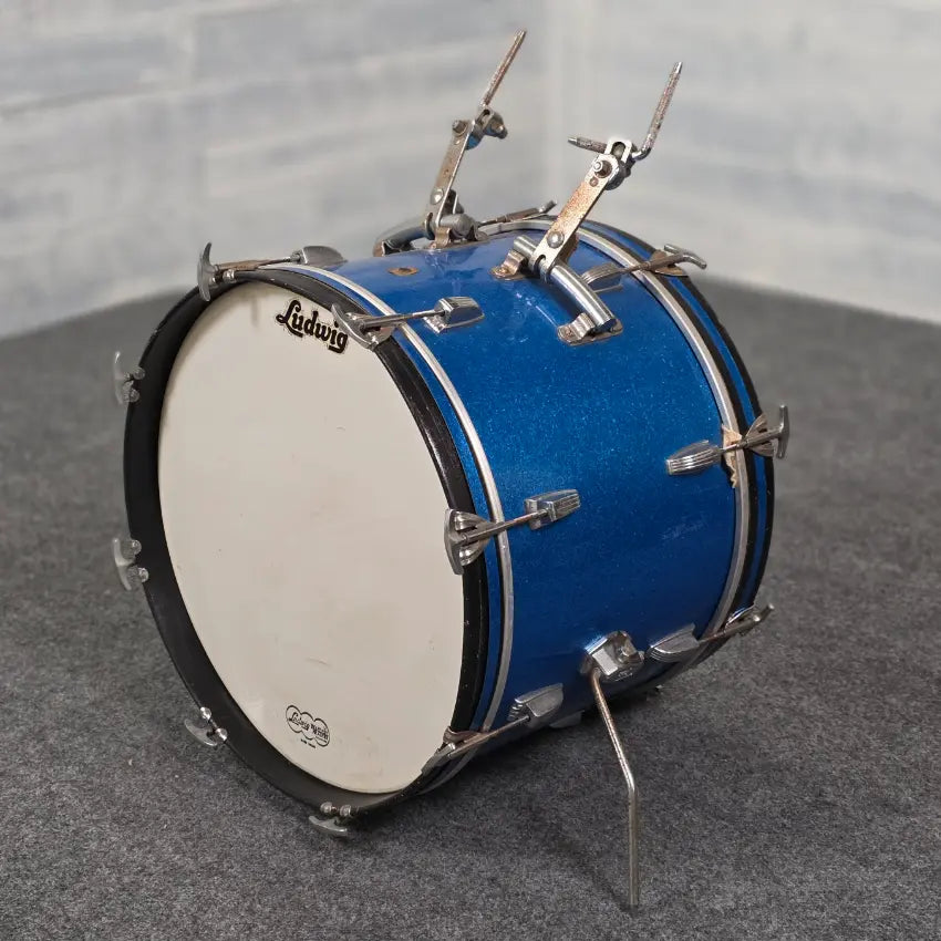 Used Vintage Ludwig Bass Drum 20x14 Blue Sparkle - Fair - Drum Center Of Portsmouth