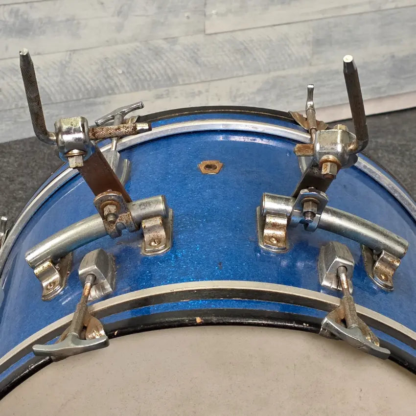 Used Vintage Ludwig Bass Drum 20x14 Blue Sparkle - Fair - Drum Center Of Portsmouth