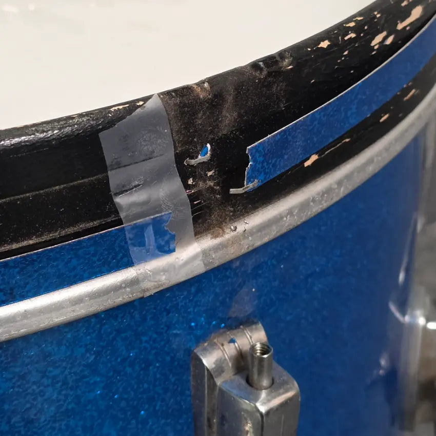 Used Vintage Ludwig Bass Drum 20x14 Blue Sparkle - Fair - Drum Center Of Portsmouth