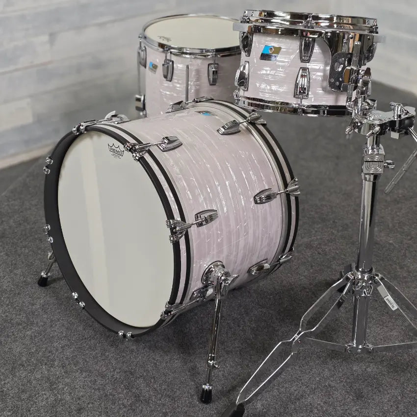 Used Ludwig Classic Maple 3pc Drum Set 70s White Marine Pearl - Very Good - Drum Center Of Portsmouth