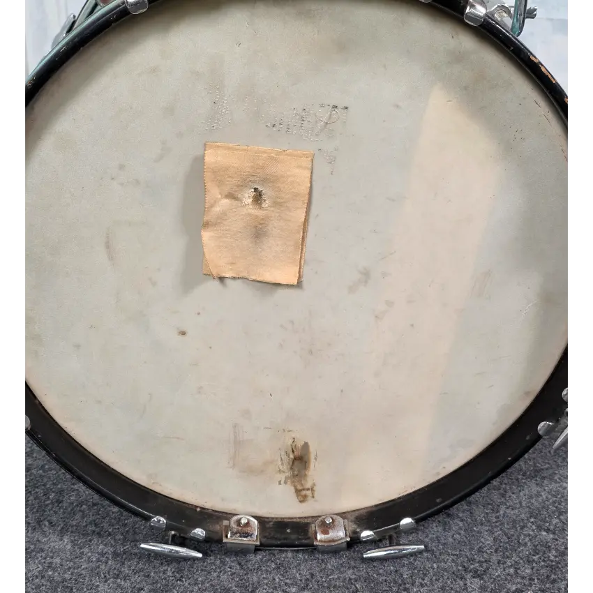 Used Vintage Gretsch '60s Round Badge Drum Set 18/13/16 Aqua Satin Flame - Good - Drum Center Of Portsmouth