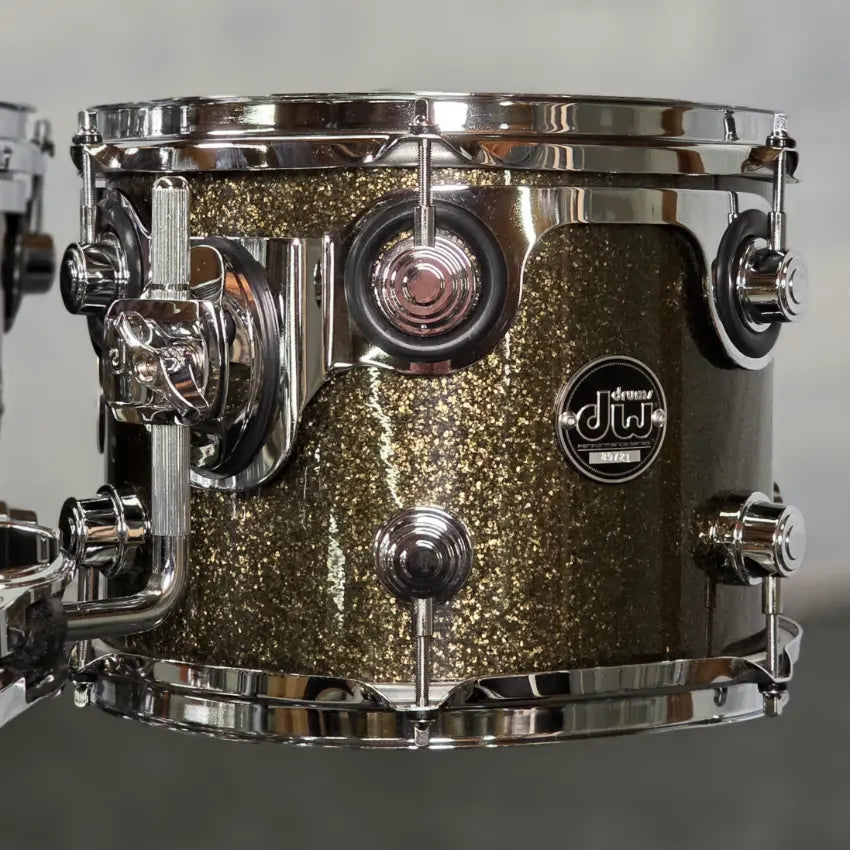Used DW Performance 6pc Drum Set Pewter Sparkle w/Enduro Hard Cases - Very Good - Drum Center Of Portsmouth