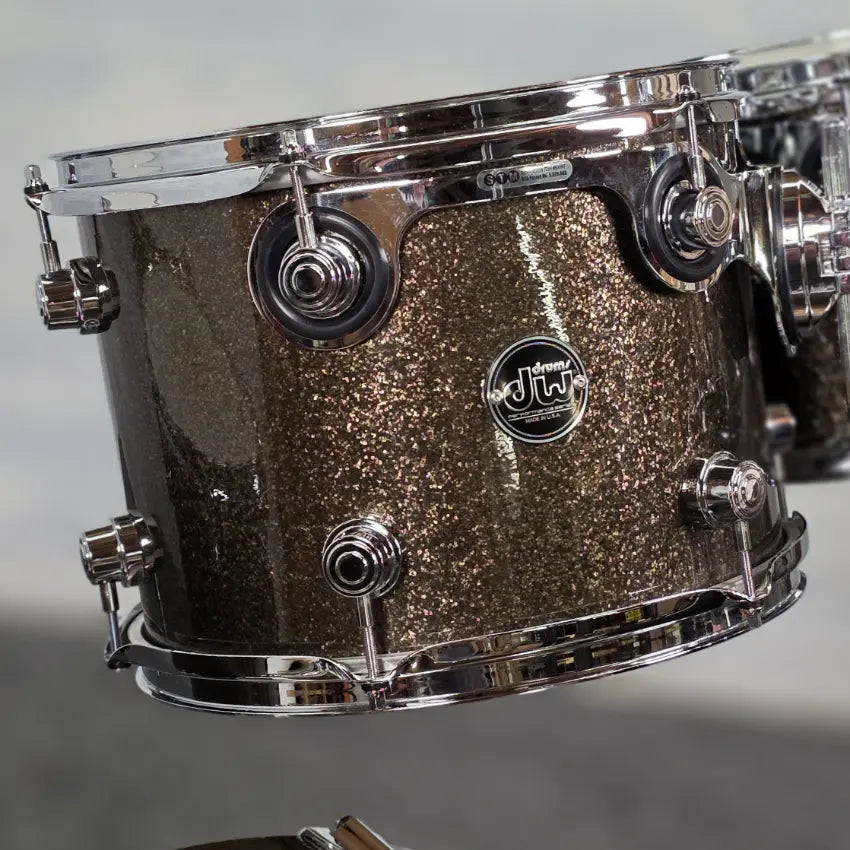 Used DW Performance 6pc Drum Set Pewter Sparkle w/Enduro Hard Cases - Very Good - Drum Center Of Portsmouth